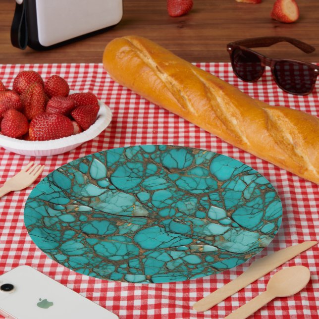 Turquoise  paper plates (Picnic)
