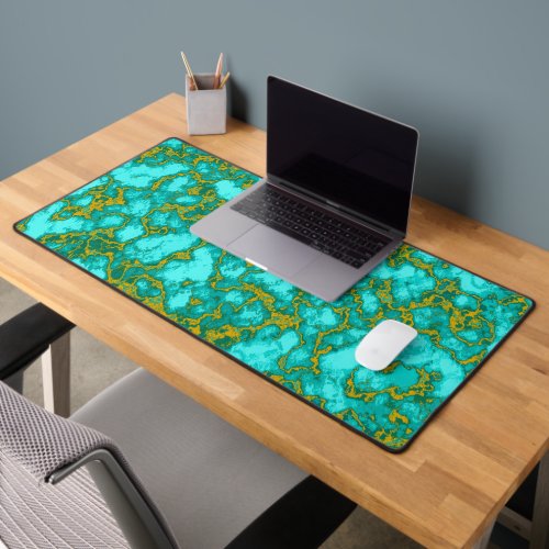 Turquoise Pattern Desk Mat