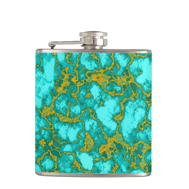 Turquoise Pattern Flask (Front)