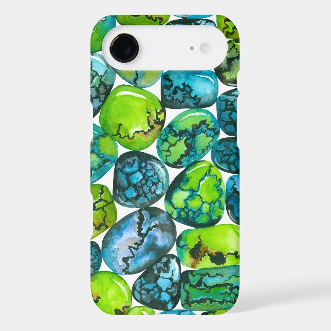 Turquoise pattern iphone case (Back)