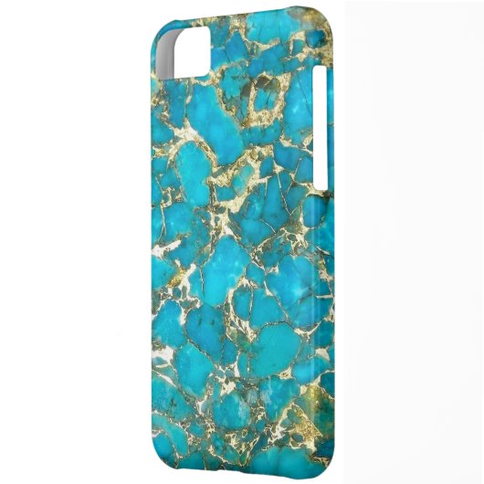 Turquoise Pattern iPhone Case (Back Left)