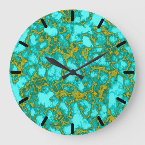 Turquoise Pattern Large Clock