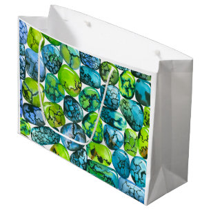 Turquoise pattern large gift bag