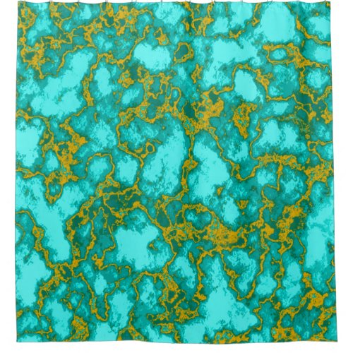 Turquoise Pattern Shower Curtain