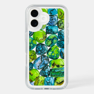 Turquoise pattern iPhone 16 case