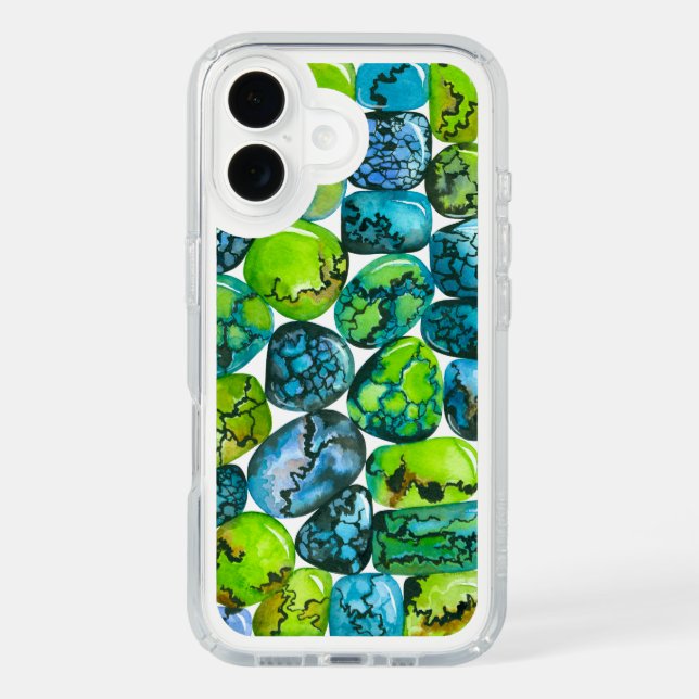Turquoise pattern speck iPhone case (Front)