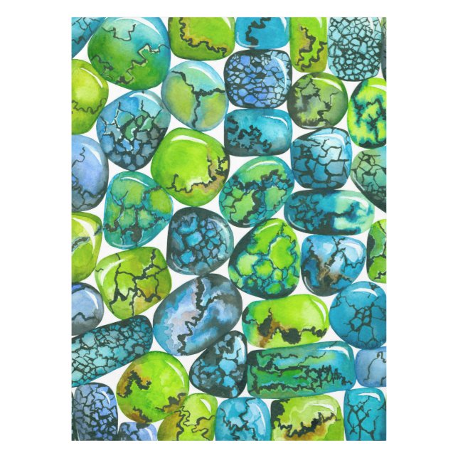 Turquoise pattern tablecloth (Front)