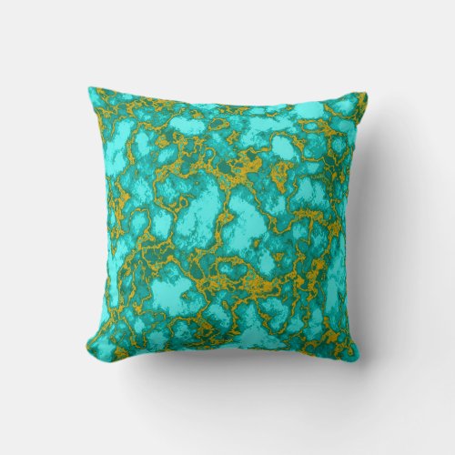 Turquoise Pattern Throw Pillow