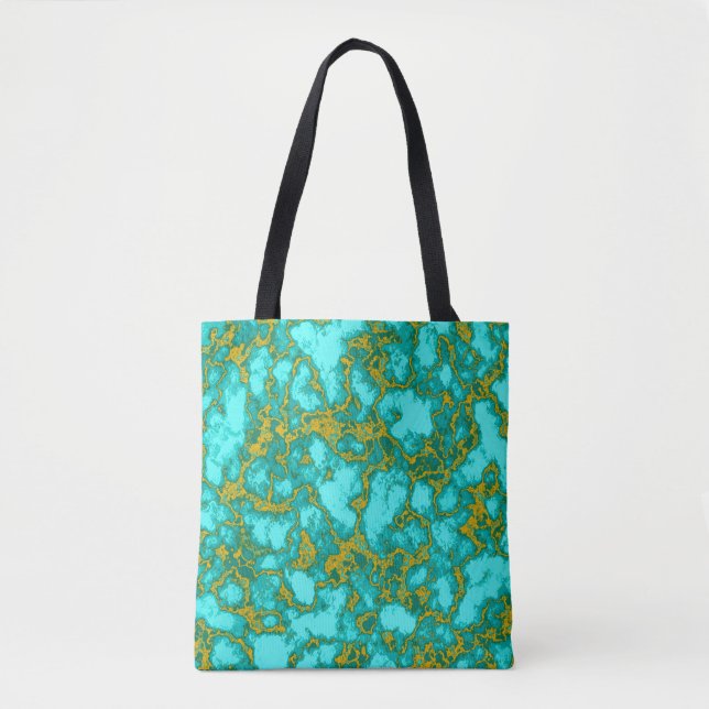 Turquoise Pattern Tote Bag (Front)