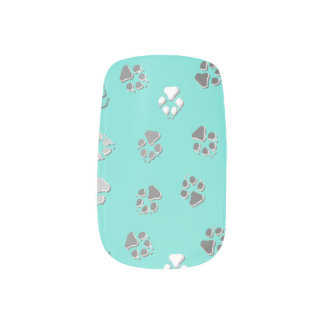 Turquoise Pawprint Minx® Nail Wraps