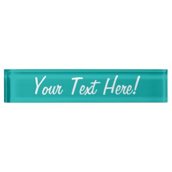 Turquoise Peacock Background Ready To Customize Name Plate by AmericanStyle at Zazzle