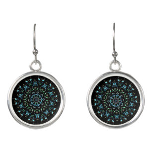 Turquoise Pearl Mandala Earrings
