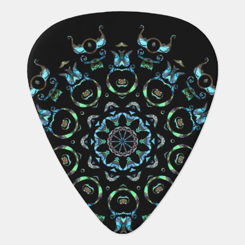 Turquoise Pearl Mandala Guitar Pick
