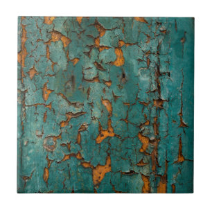 Turquoise Peeling Paint Texture Tile