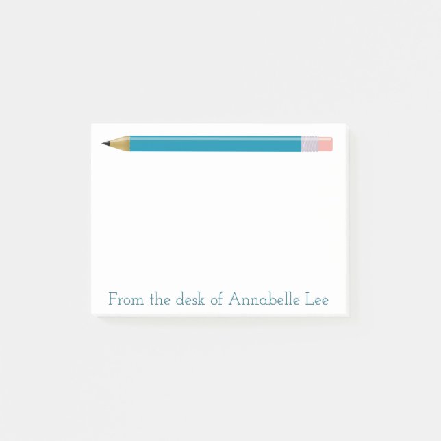 Turquoise Pencil Post-it Notes (Front)