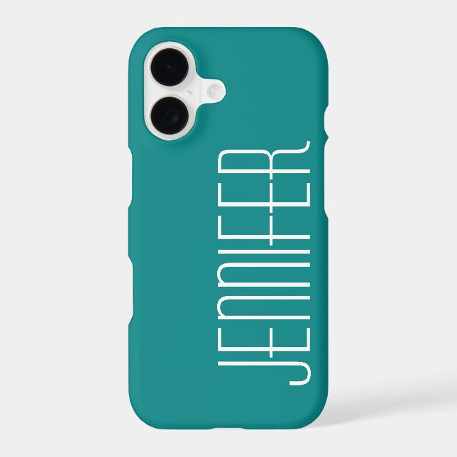 Turquoise Personalize Jumbo Name Iphone Case (Back)