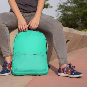Turquoise personalized custom printed backpack