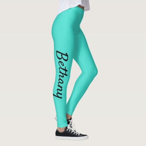 Turquoise Personalized Custom XS 0_2 to XL 16 Leggings