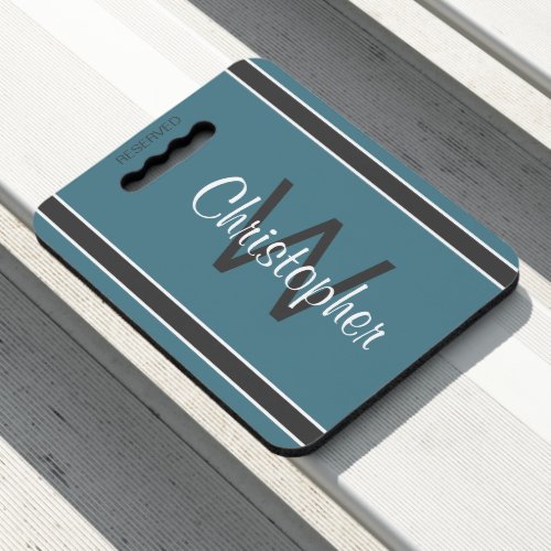 Turquoise Personalized Monogram Name Initial Event Seat Cushion