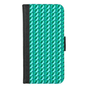 Turquoise petroglyph art image pattern iPhone 8/7 wallet case