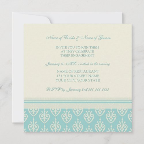 Turquoise Photo Engagement Party Invitations