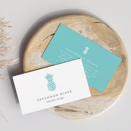 Turquoise Pineapple Business Card