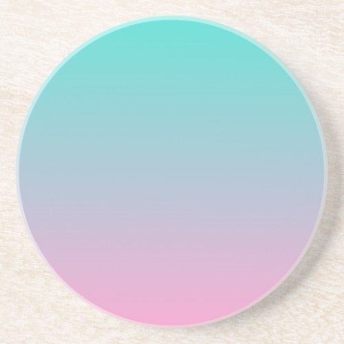 Turquoise Pink Ombre Drink Coaster