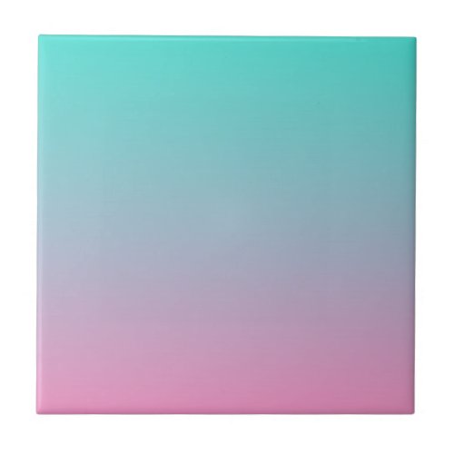 Turquoise Pink Ombre Tile