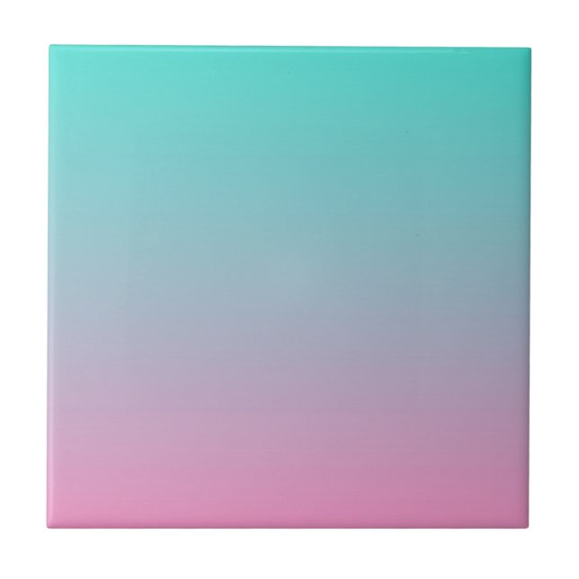 Turquoise Pink Ombre Tile (Front)