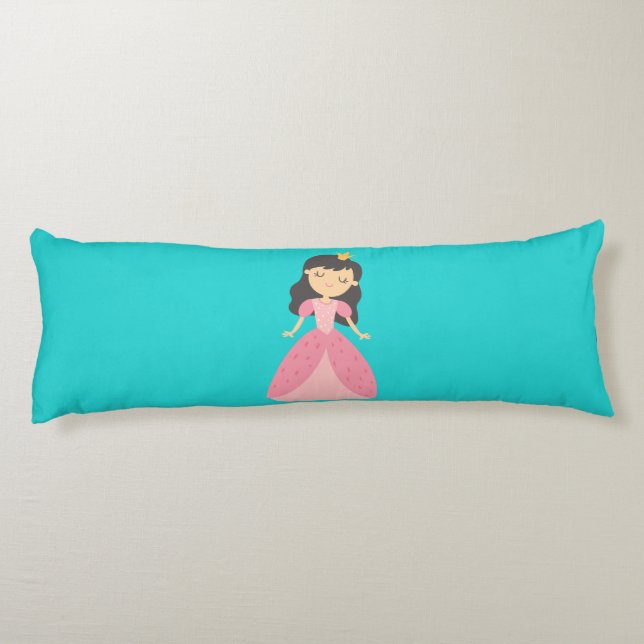 Turquoise & Pink Princess Body Pillow (Back)