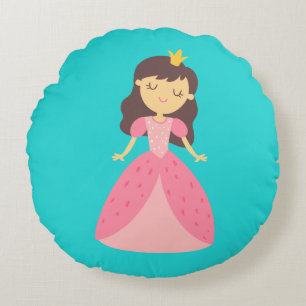 Turquoise & Pink Princess Throw Pillow