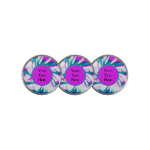 Turquoise Pink Tie Dye Swirl Golf Ball Marker