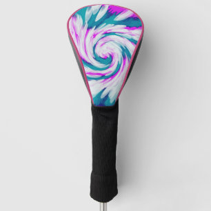 Turquoise Pink Tie Dye Swirl Golf Head Cover