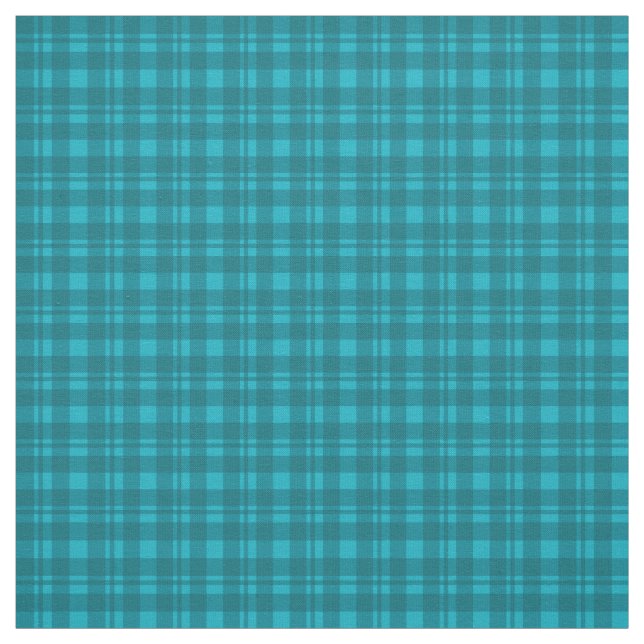 Turquoise Plaid Check Tartan Pattern Fabric (Swatch)