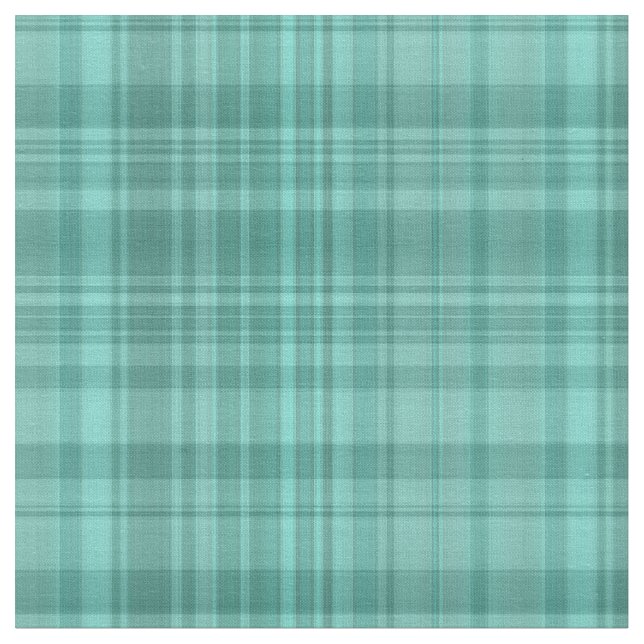 Turquoise Plaid Fabric Pattern (Close Up)