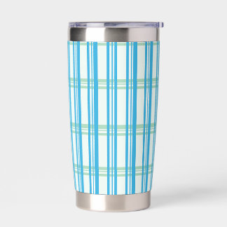 Turquoise Plaid Insulated Tumbler