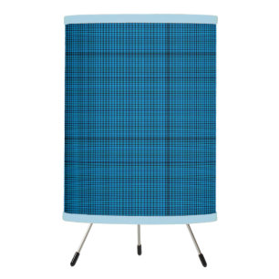 Turquoise Plaid Tripod Lamp
