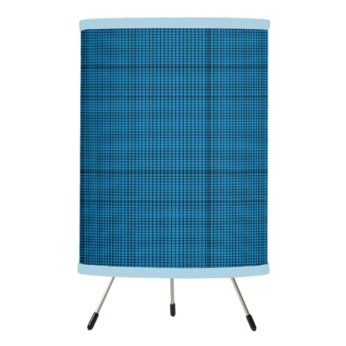 Turquoise Plaid  Tripod Lamp