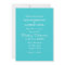 Turquoise Plain Simple Wedding Invitation