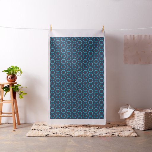 Turquoise Pointed Star Circle Fabric