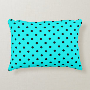 Turquoise polka dot background   accent pillow
