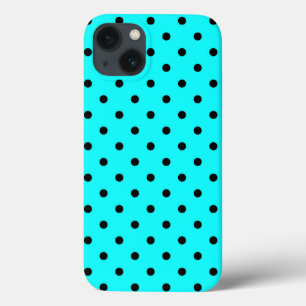 Turquoise polka dot background iPhone 13 case