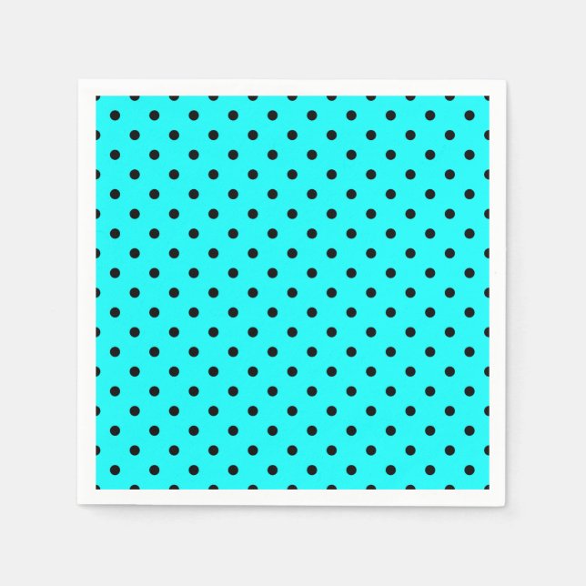 Turquoise polka dot background paper napkins (Front)