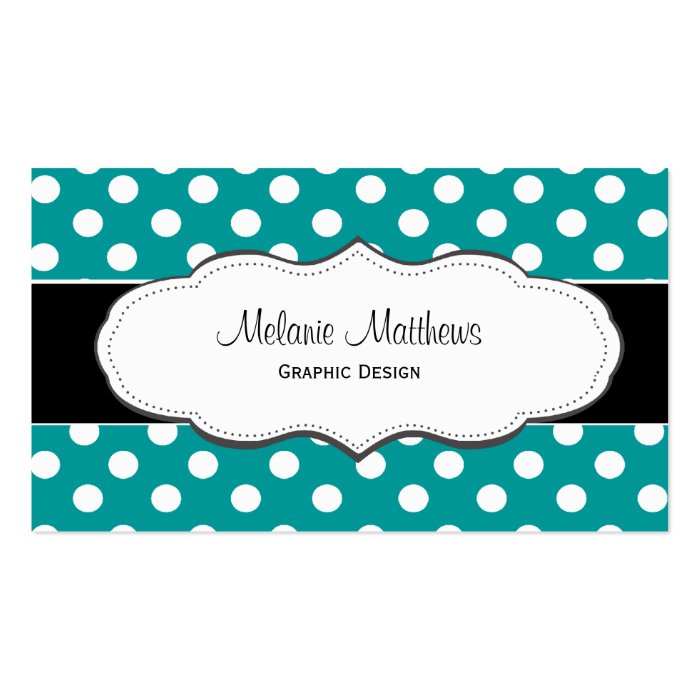 Turquoise Polka Dot Business Cards Zazzle