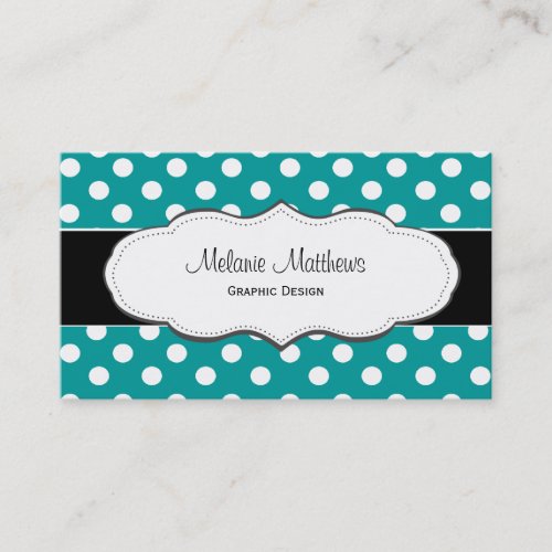 Turquoise Polka Dot Business Cards