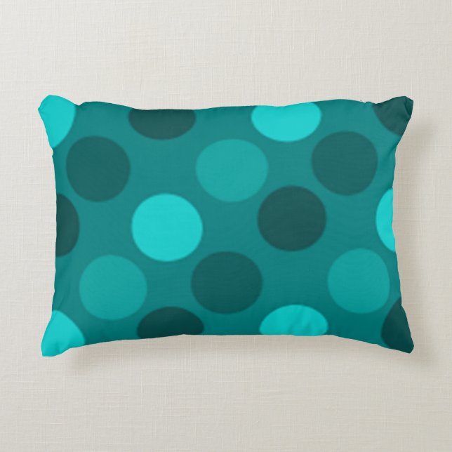 Turquoise Polka Dot Decorative Pillow (Front)