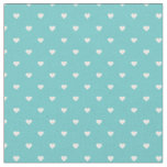 Turquoise Polka Dot Hearts Fabric
