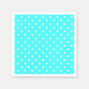 Turquoise polka dot modern glamour paper napkins