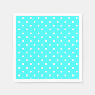 Turquoise polka dot modern glamour paper napkins