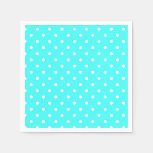 Turquoise polka dot modern glamour paper napkins (Front)